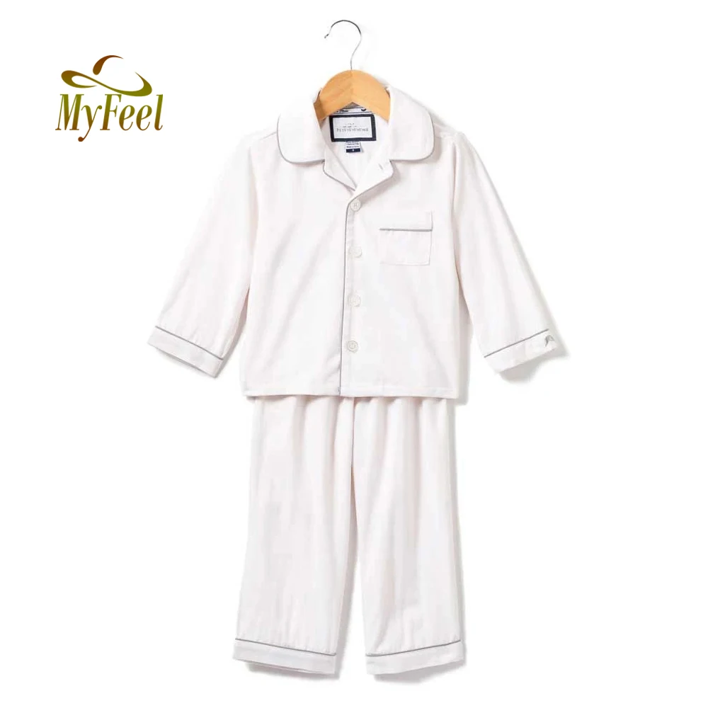 Winter Spring Cotton White Embroidery Logo Pyjamas Bebes Girls Baby Kids Pijamas Pajamas Set Pjs Sleepwear (1600107413583)