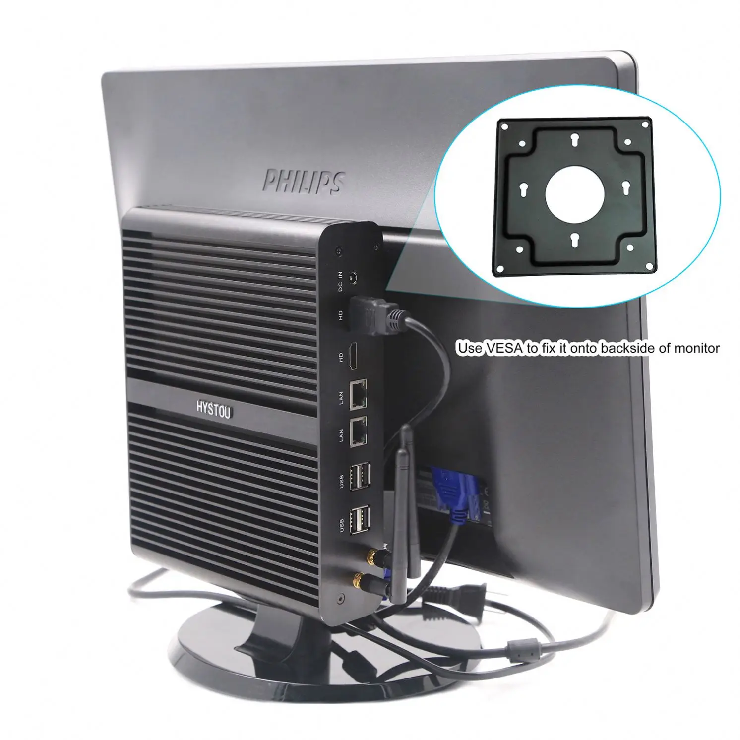 HYSTOU Core i7 Mini PC 16gb ram Gaming Fanless Win 10 Cheap China Barebone Computer