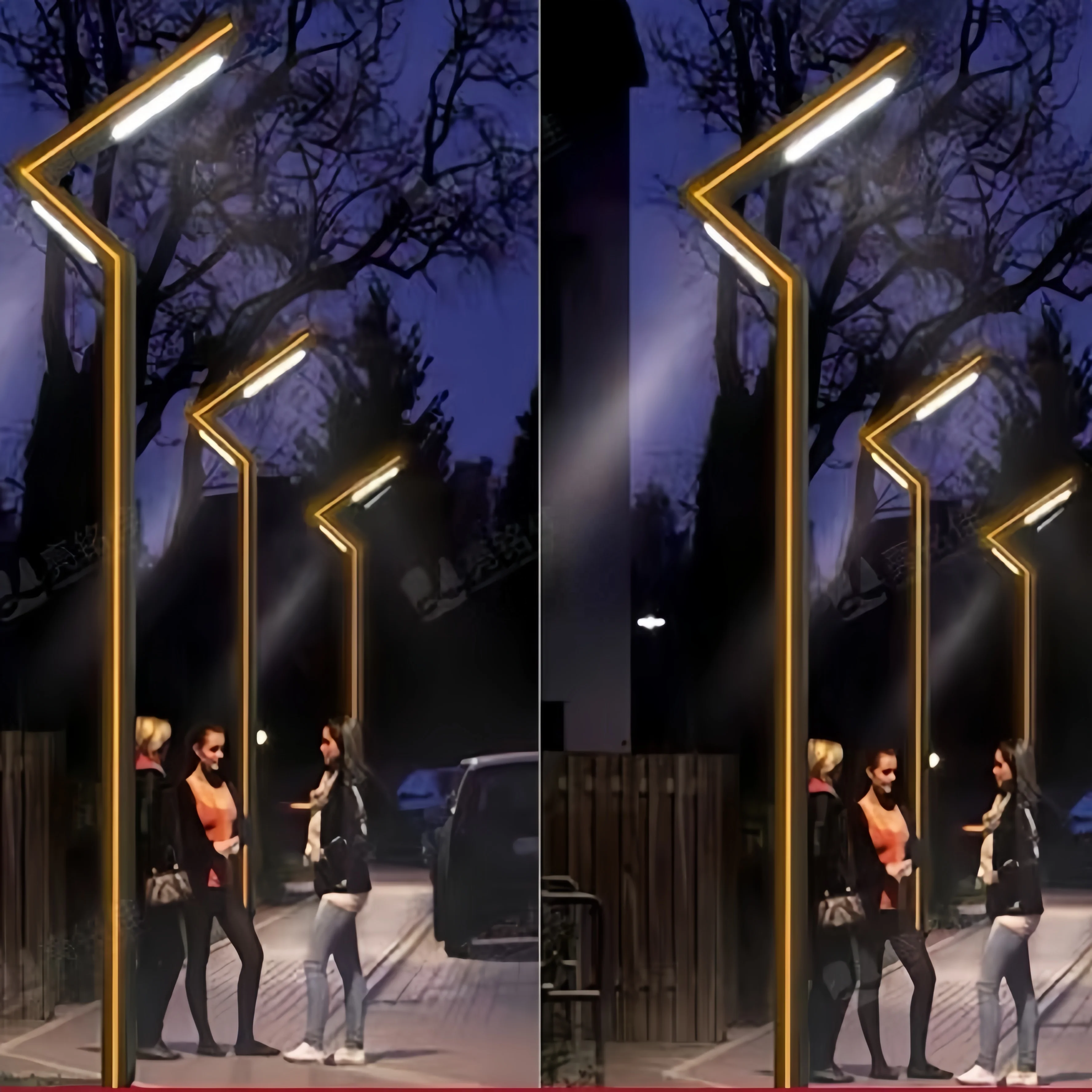 Outdoor waterproof garden light with modern and fashionable design, front and rear lights, 7-shaped road landscape garden light