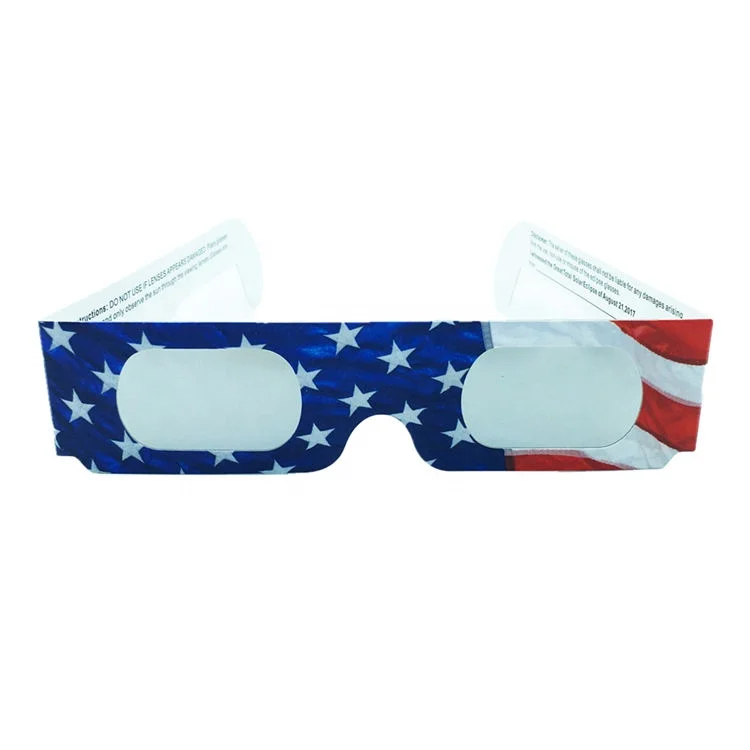 2024 New products Wholesale ISO Certified Solar Eclipse Viewing Glasses Custom Printed Paper Solar Eclipse Glasses