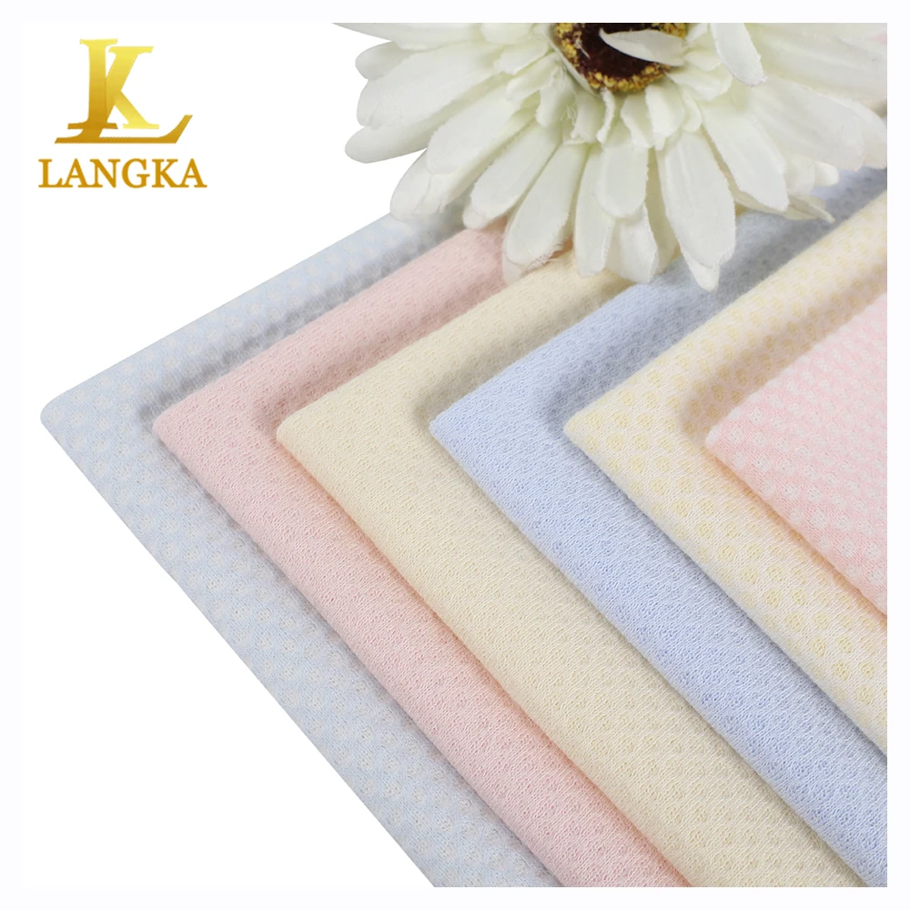 Langka soft and smooth bamboo knitted texture jacquard fabric for home textile mattress