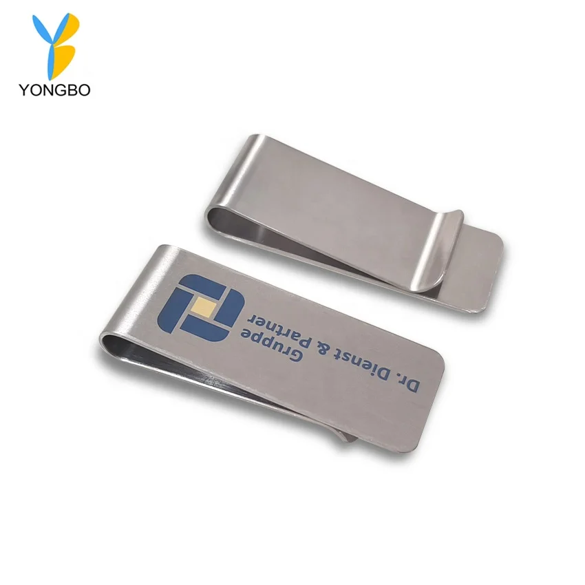 Metal Stainless Steel Money Clips Folder Print Silver Cash Clamp Holder Wallet Slim Card ID Money Clips Men Women