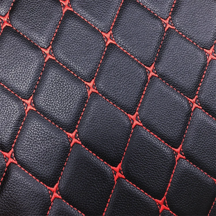 PVC Car Interior Nonwoven Check Faux Synthetic Fabric Leather Foam Car Back Seat Cushions