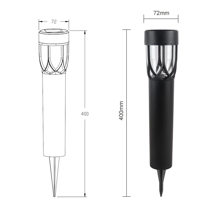 New Design Outdoor Warm White Lights Led Pillar Lamp Solar Power Light For Front Door Yard Garage Garden