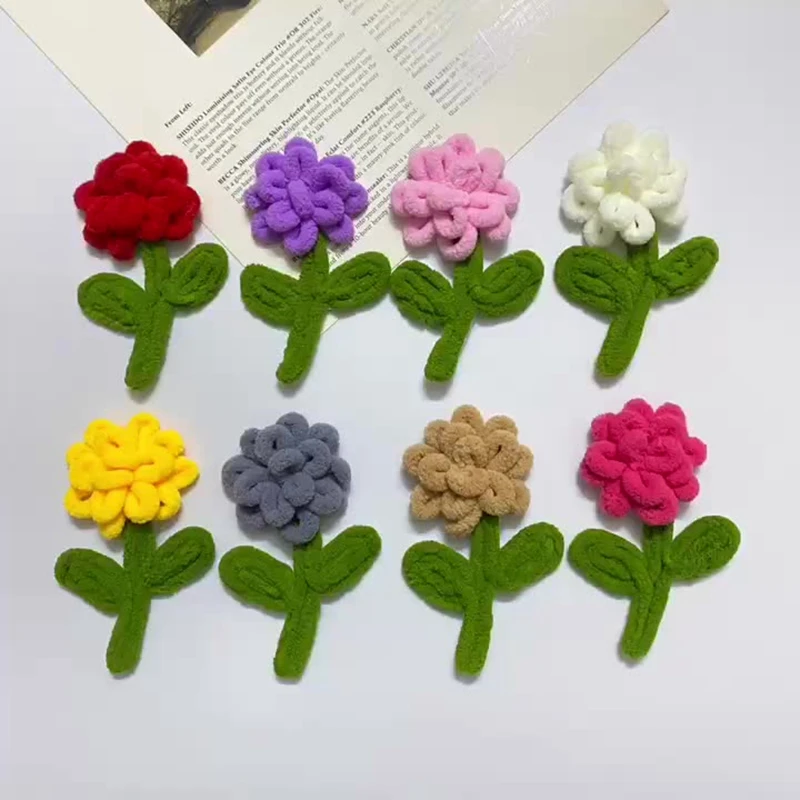 ZSY 3D Crafts Handmade Crocheted Flower Applique Patches Decorative Hat Accessories Embroidery Design Flower Patch
