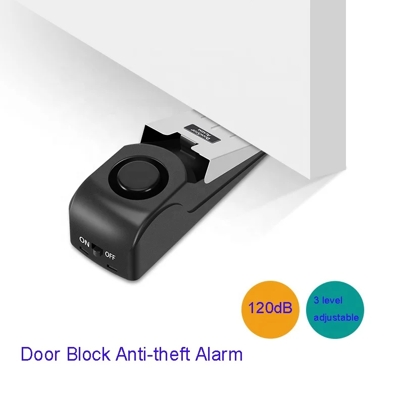 QXMOVING 120dB Home Door Stop Alarm  Block Anti-theft Alarm Door Stopper with Alarm For Office,Hotel,Warehouse