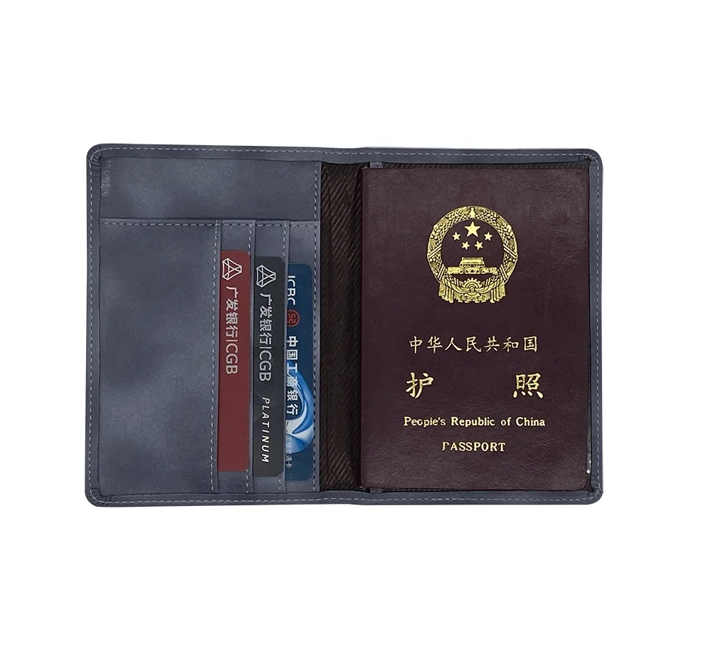 Business Travel PU Leather Card Holders Bag Wallet Case Custom Passport Holder Passport Cover