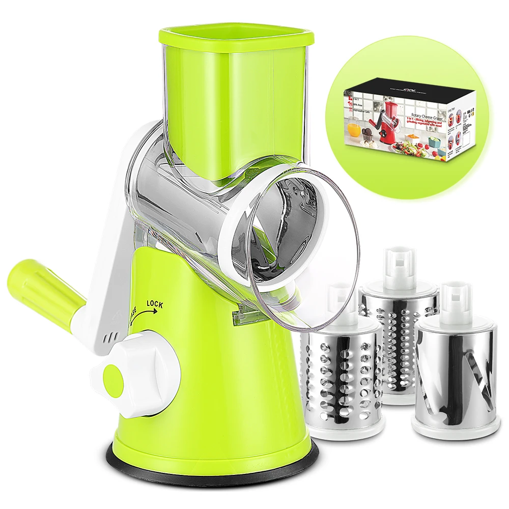 Multi Propose Manual Potato Grater Machine Rotary Vegetable Cheese Nut Grater Hand Grater for Kitchen Fruit & Vegetable Tools