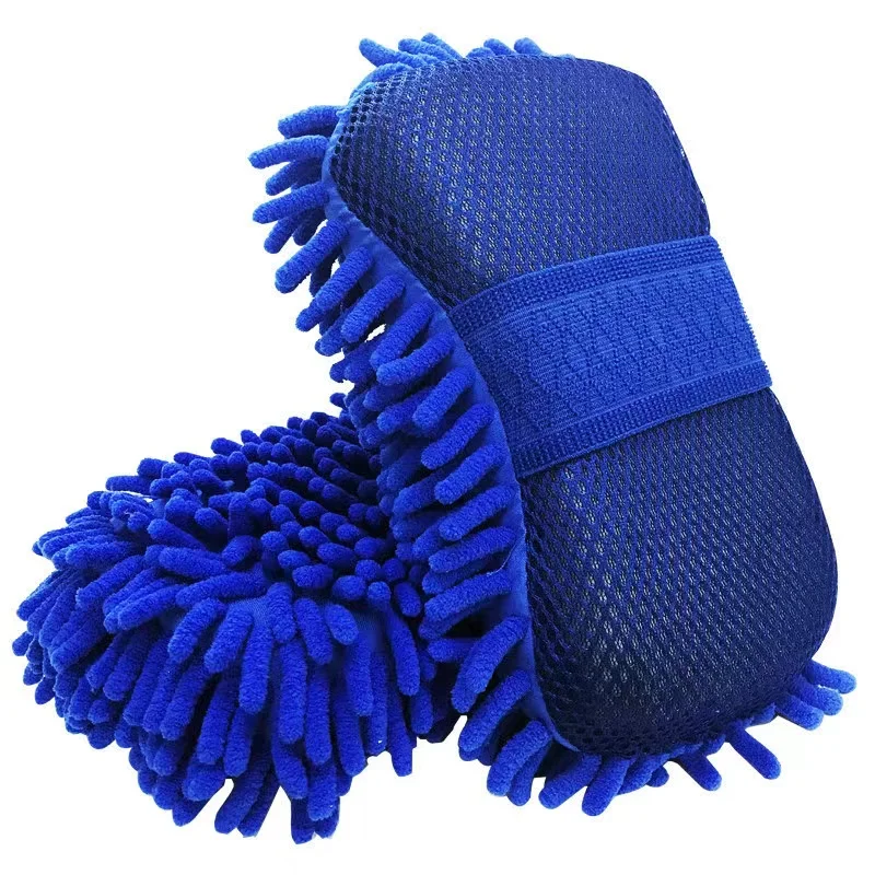 Car Wash Sponge Microfiber Car Cleaning Sponge Mitt with Hand Strap Microfiber