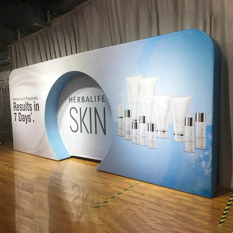 Selling Custom Design Trade Show 3D Back Walls Portable Trade Show Display Tension Fabric Wall 3D Moon Shape Backdrop
