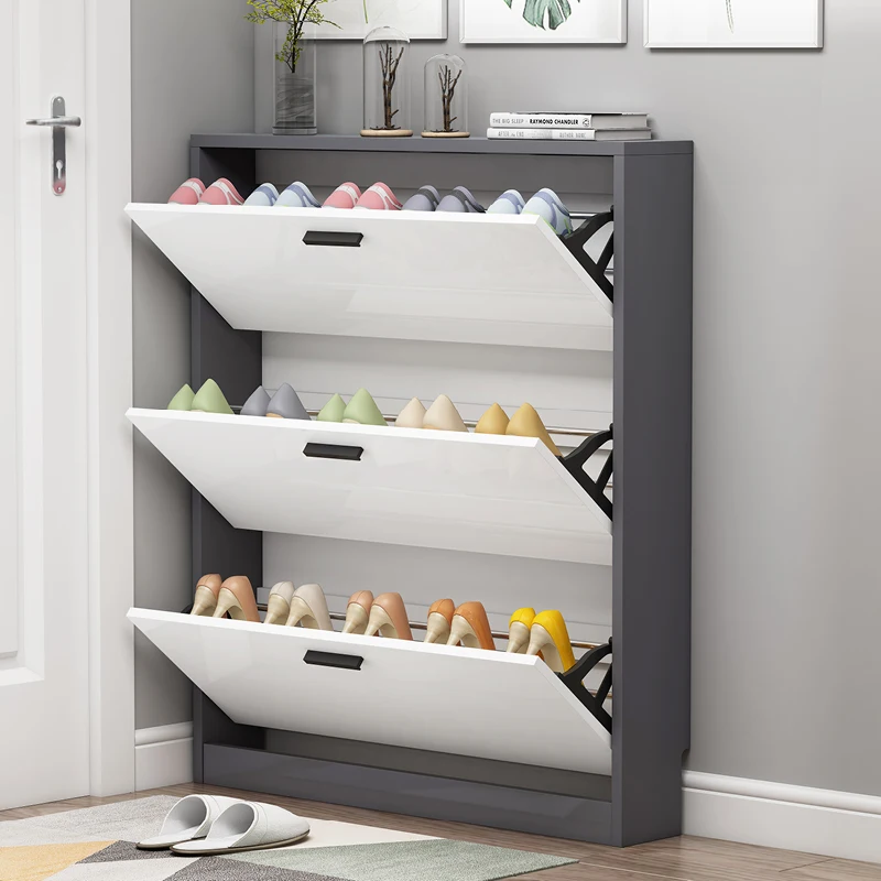 Steel shoe cabinet High heels storage shelf  large capacity  shoes cabinet with anti-tilt screw