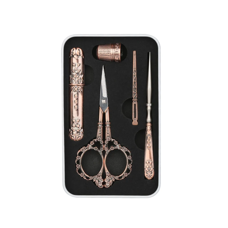 Multi-purpose scissors set thread piercing awl kirsite thimble craft scissors
