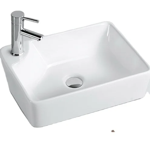 New design small rectangular color ceramic table top wash basin bathroom sink