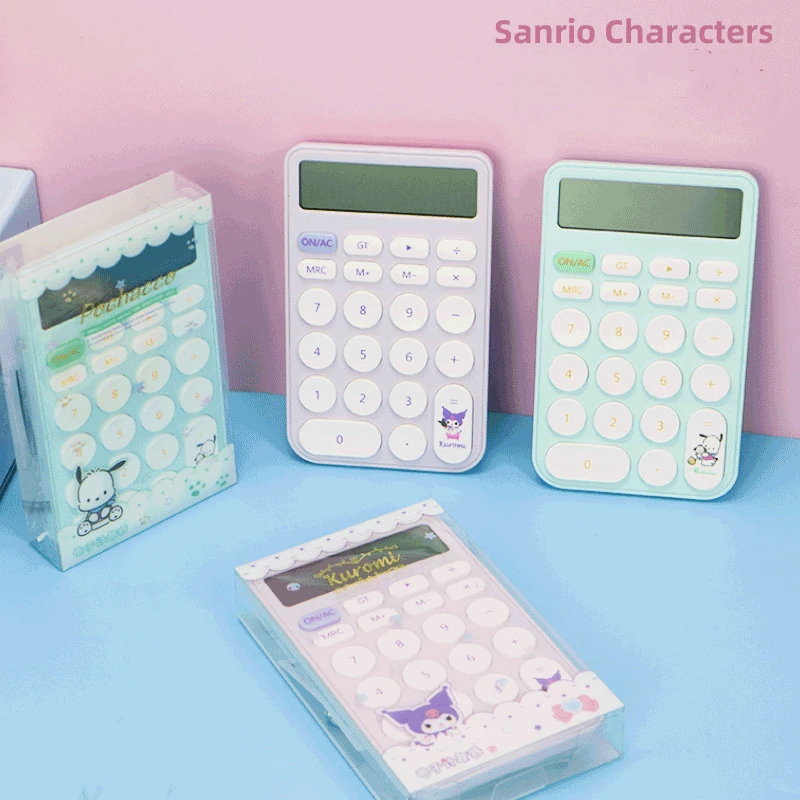 DHF520 оптовая продажа Sanrio Kuromi Pochacco AAA батарея работает с 12-значным простым домашним офисным мини-калькулятором