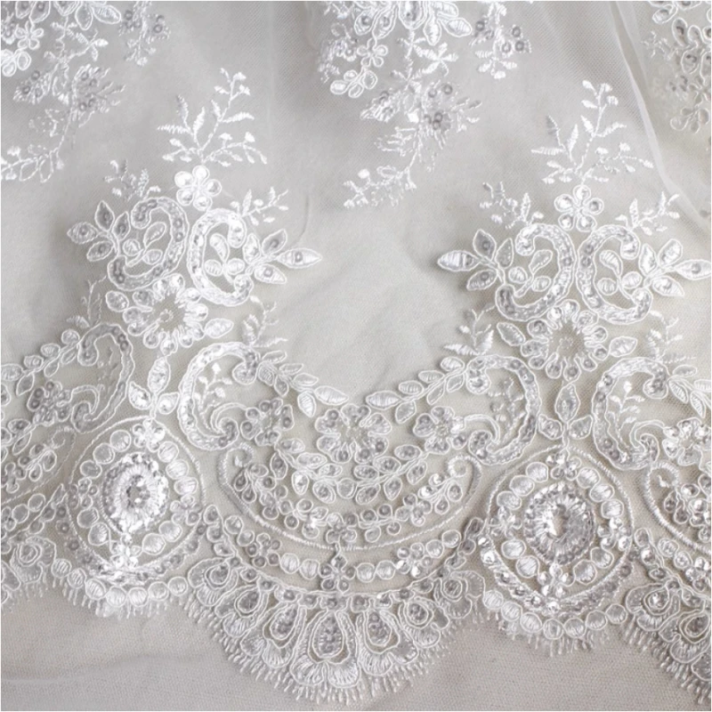 affinity wholesale price sequin mesh guipul fabric embroidery tulle lace fabric for nigerian wedding party dress