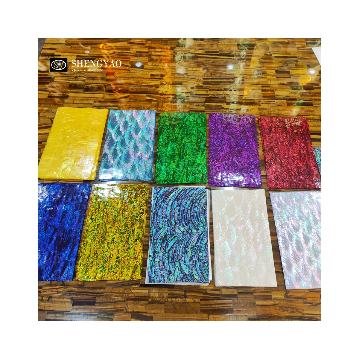 Natural Shell Furniture Decorative Strips Yellow Purple River Sea Abalone Shell Sheet
