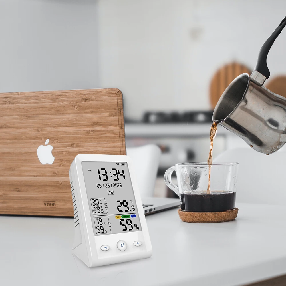 Tuya mobile phone remote monitoring temperature hygrometer mini digital clock source factory direct sales