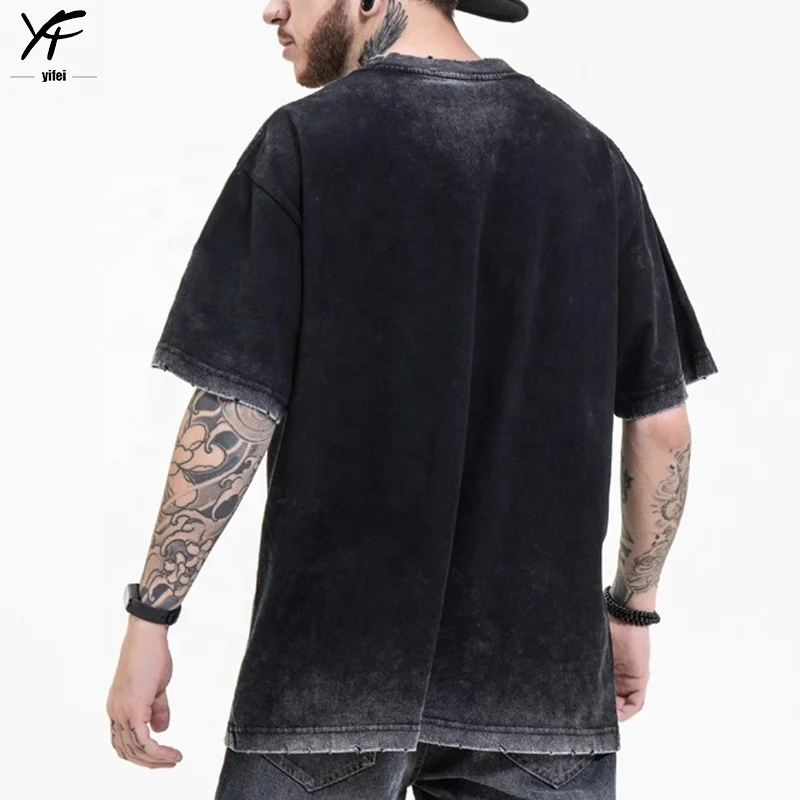 Мужская винтажная футболка из чистого хлопка с коротким рукавом