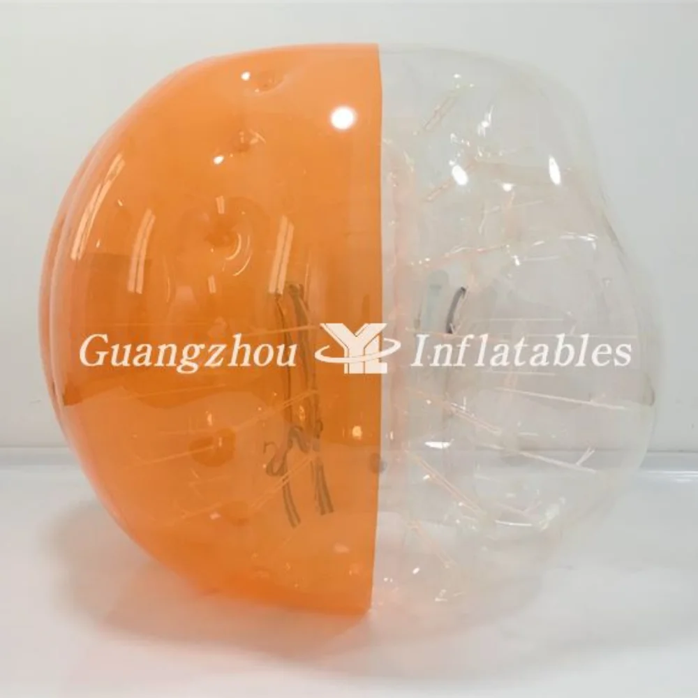 Half orange Color Body Fighting Football Soccer Wearable TPU Bubble Suit Adult Inflatable Bumper Ball