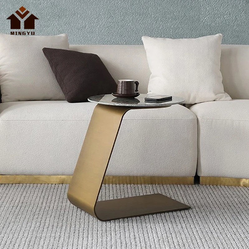 New Design Blue Marble top Tea table European Style Indoor Coffee table Elegant Fancy Center table for Entry Way