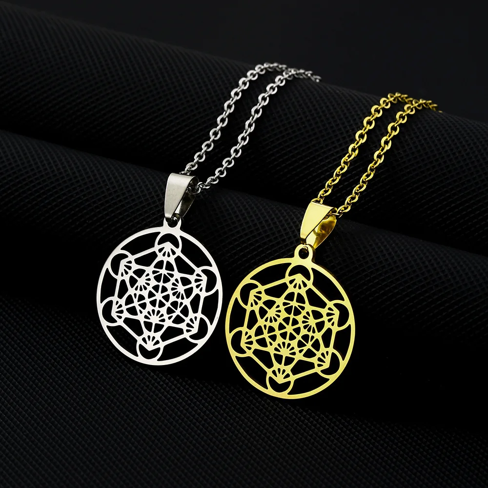 Stainless Steel Jewish Star of David Pendant Hexagonal Star Israel Map Necklace