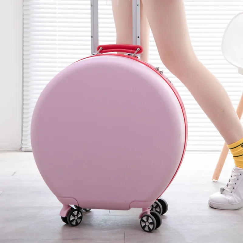 YX16918 round Special Design Traveling Suitcase For Girls ABS Beautiful Mini Girls Suitcase Luggage Zipper Solid Baby Suitcase