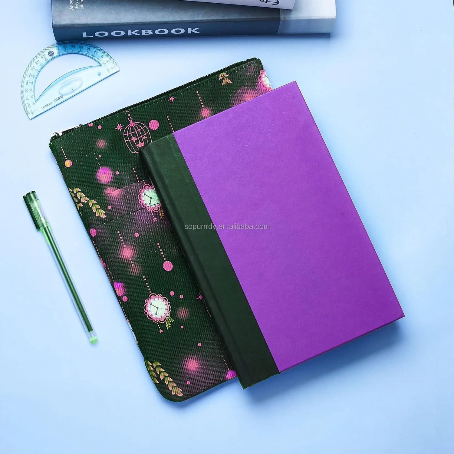 Custom Logo Full Printing Washable Fabric Book Sleeve Book Protector Covers for Paperback with Zipper Gift Pouch