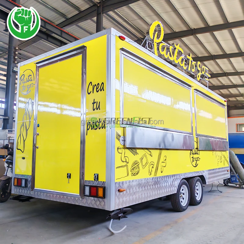 Big Concession Fast Food Trailer Crepe 16ft Cart Mobile Food Truck Kitchen Australian Standard Food Trailer