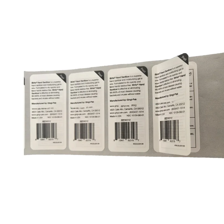 6 панель 5 панель 4 панель дизайн этикеток вентилятор сложенный съемный этикеточный стикер