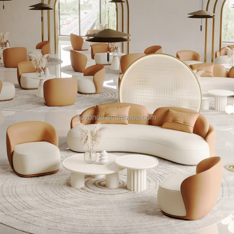 Sofa Sets Commercial Cafe Furniture Modern Restaurant Fast Food Dining Tables And Chairs Wood Leather Booth Seating
