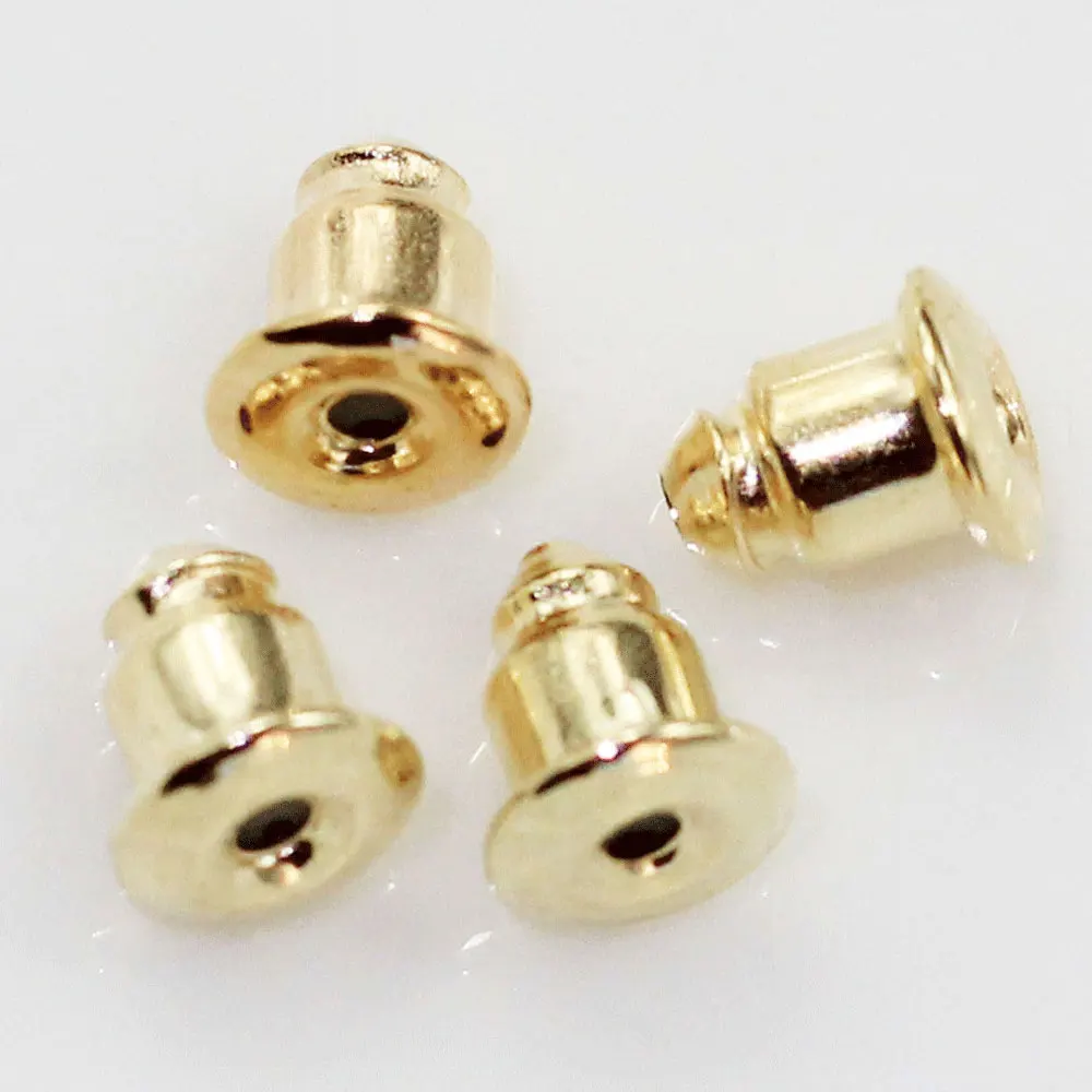 Wholesale 5mm Sliver Gold Metal Earring Safety Backs for Fish Hook Earrings Accessories