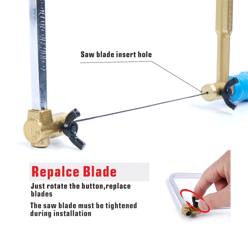 Professional Custom Hand Tool Carbon Steel Adjustable DIY Pull Coping Saw Mini Hacksaw Frame