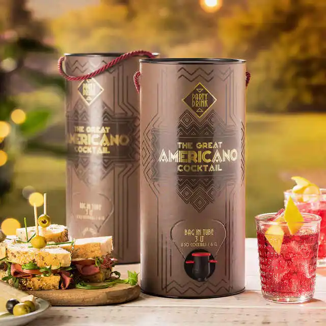 High quality Italian Americano Cocktail Ready to Drink in Bag in Tube 3000 ml - 50 Cocktails for retail perfect for party