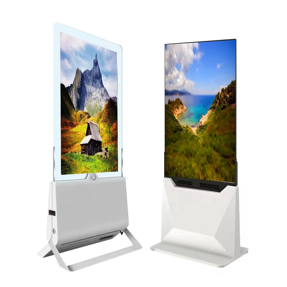Double Sided Touch Kiosk 4K Totem LCD Digital Signage Advertising Dual Screens Indoor Floor Standing Display