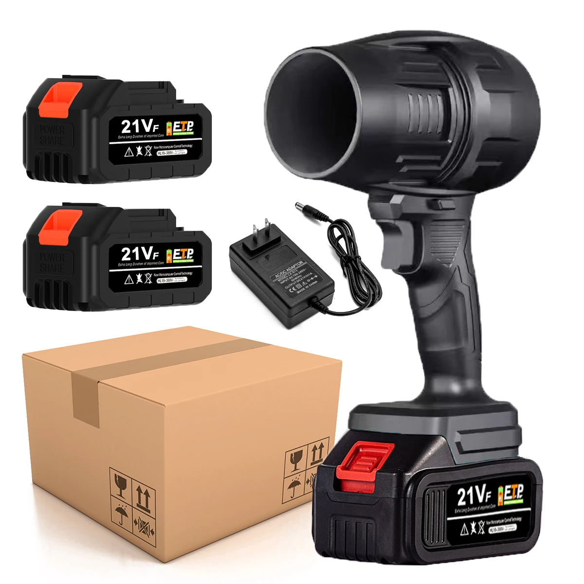 20V wireless air blower super power storm machine sawdust cleaning cordless garden leaf blower 2 x battery 3000mah