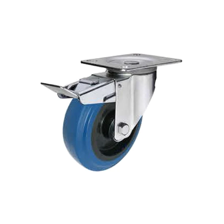 Industrial Trolley Double Brake Castors Wheel 45080RBLB 45100RBLB 45125SRBLB 45125MRBLB 45125LRBLB 45150RBLB 45160RBLB 45200RBLB