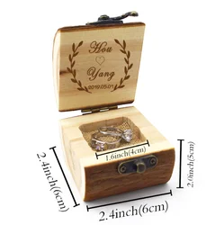 Rustic Style Wooden Ring Box Handmade Solid Wood Wedding Ring Case Gift