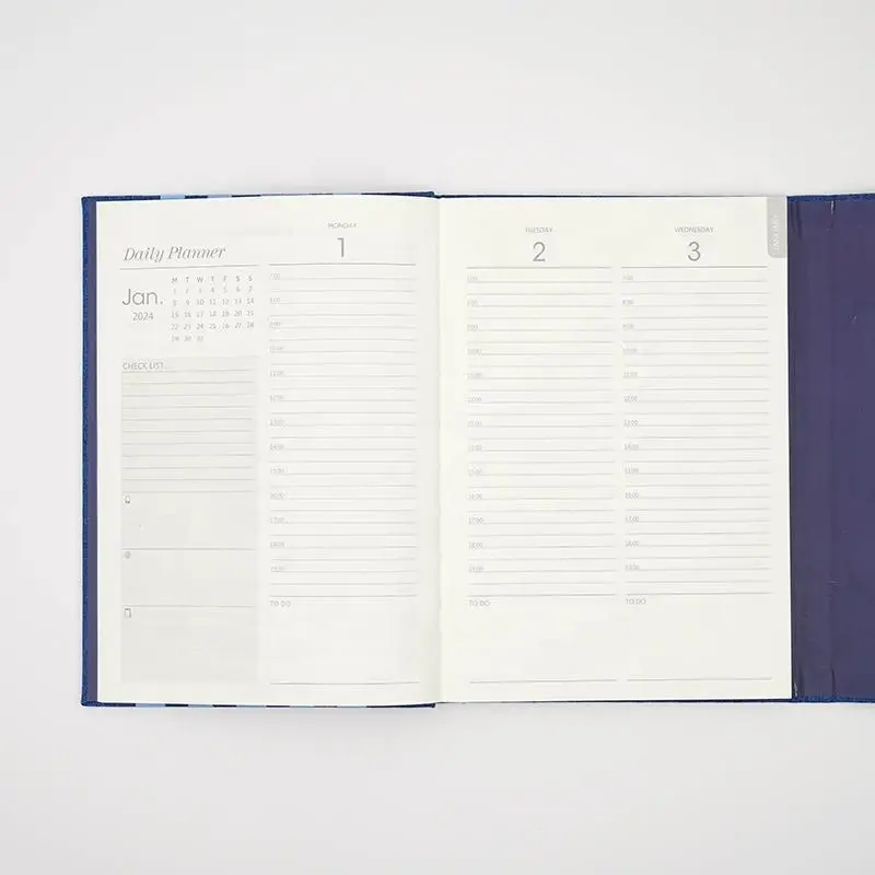 AP Fashion Denim Cover Plaid Style Foil Stamp And Magnet diary with lock Notebook diaries Office Fabric diary 2023