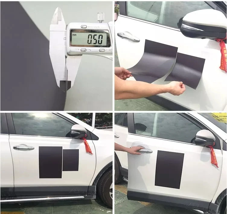 Flexible magnet rolls / Cheap 0.2mm thin plain flexible neodymium blank magnet magnetic sheet roll glue vinyl fridge magnet