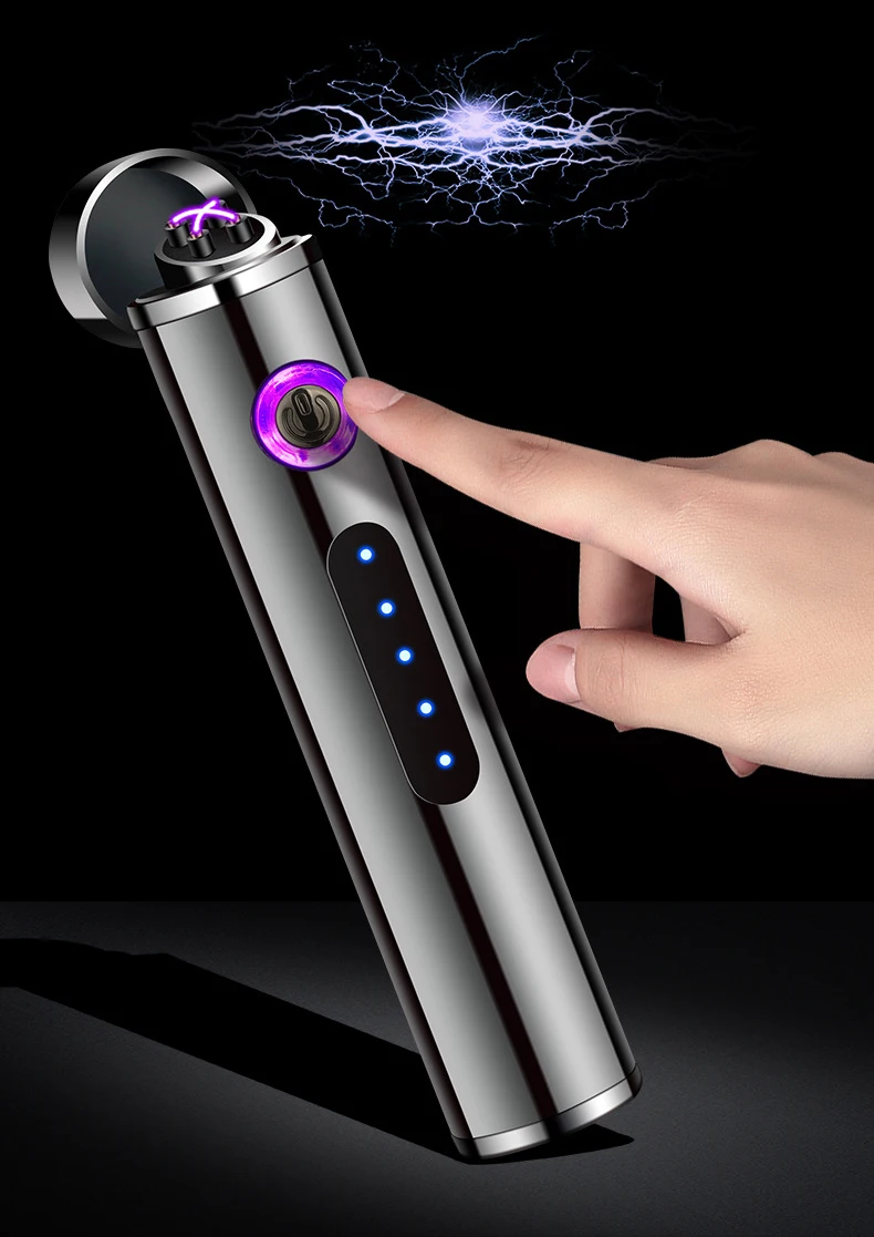 China factory Ocityitmes USB Charged Rechargeable USB Lighter, Electronic Lighter, Dual Arc Lighter with print logo