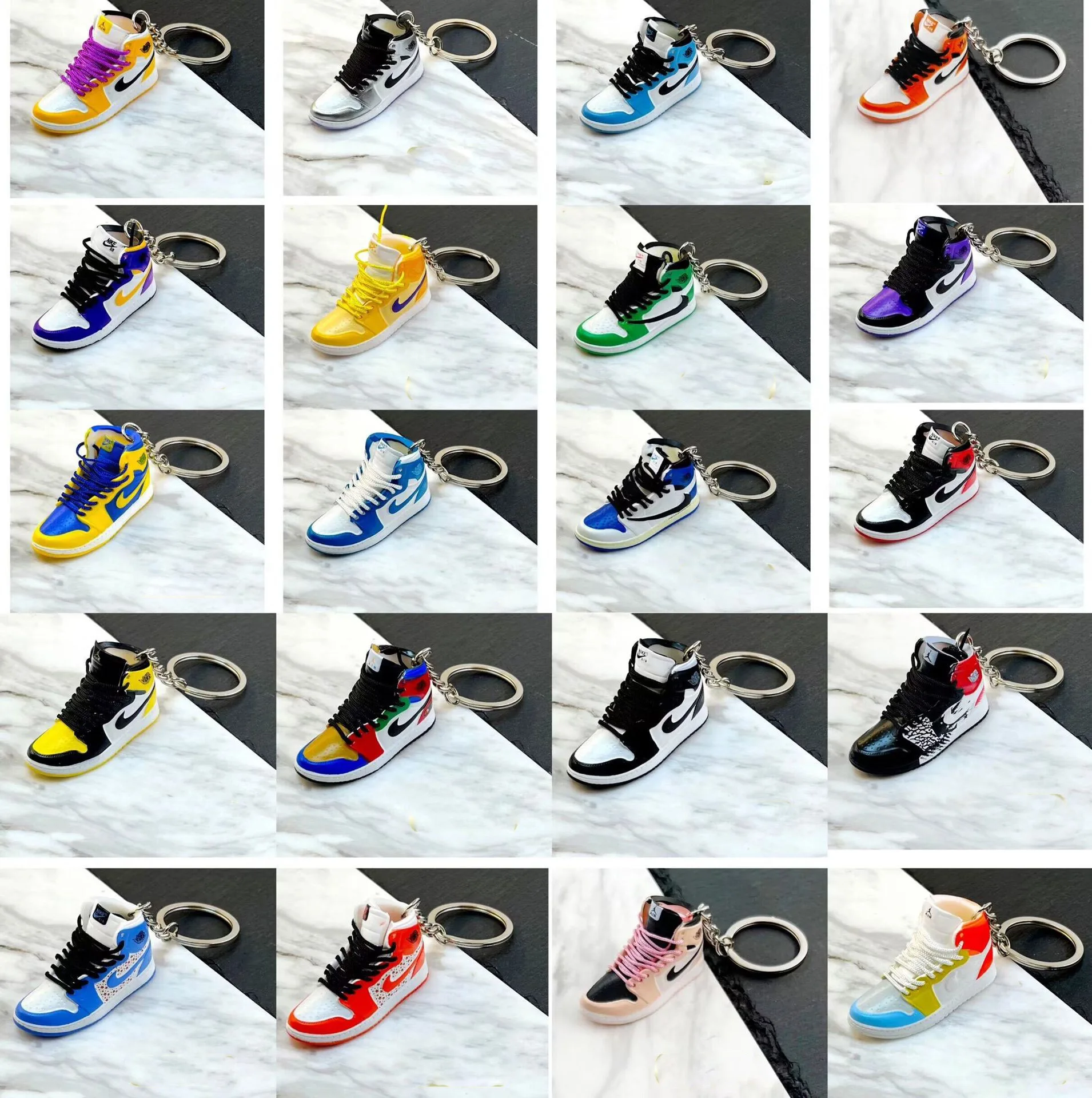 cute 3D Cartoon rubber N BA basketball Sneaker shoe keychains silicon J 0rdan Shoe Keychain car Bag pendant Keyring Key chain