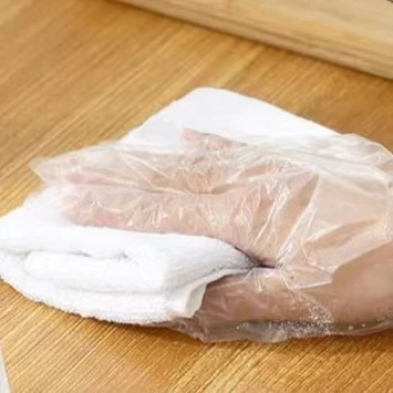 Disposable polyethylene gloves for kitchen, high density polyethylene gloves for household use