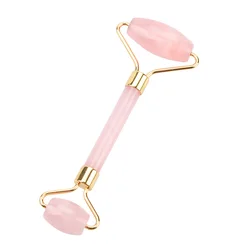 FMR23 Custom Logo Professional Rose Quartz Pink Crystal Jade Facial Face Massage Roller For Face