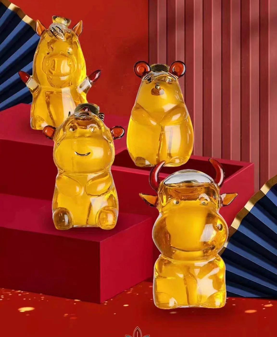 150ml Chinese  Zodiac Animal Shaped Clear Glass Decanter Glass Bottle Individual Package