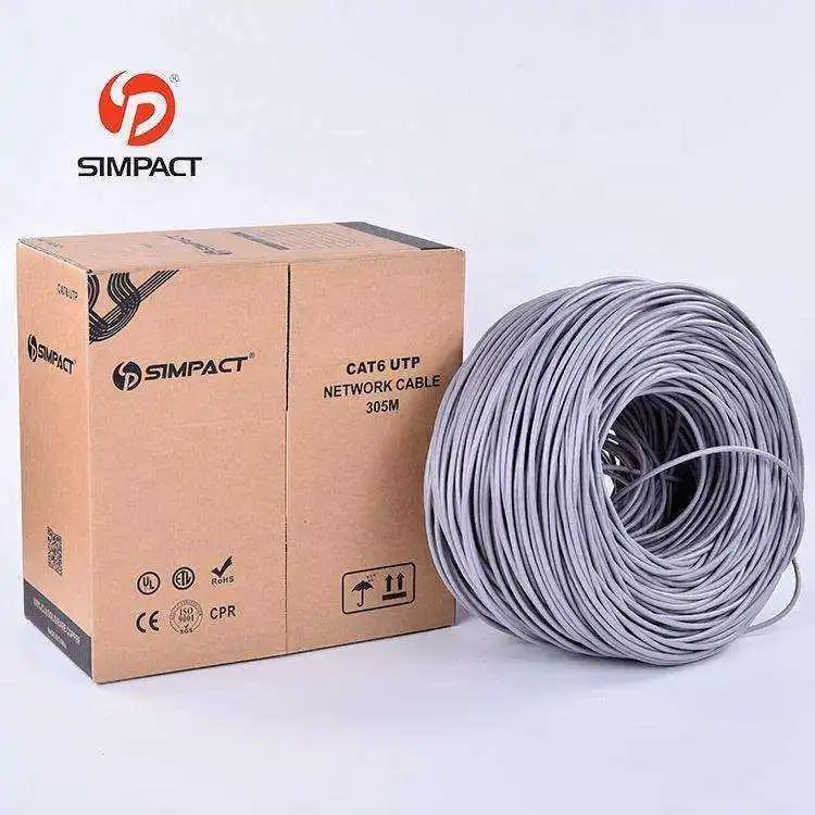 Factory Direct Supply pvc/pe/lszh/cmp/cmr jacket pvc 23awg utp cat6 network cable 3m 305m