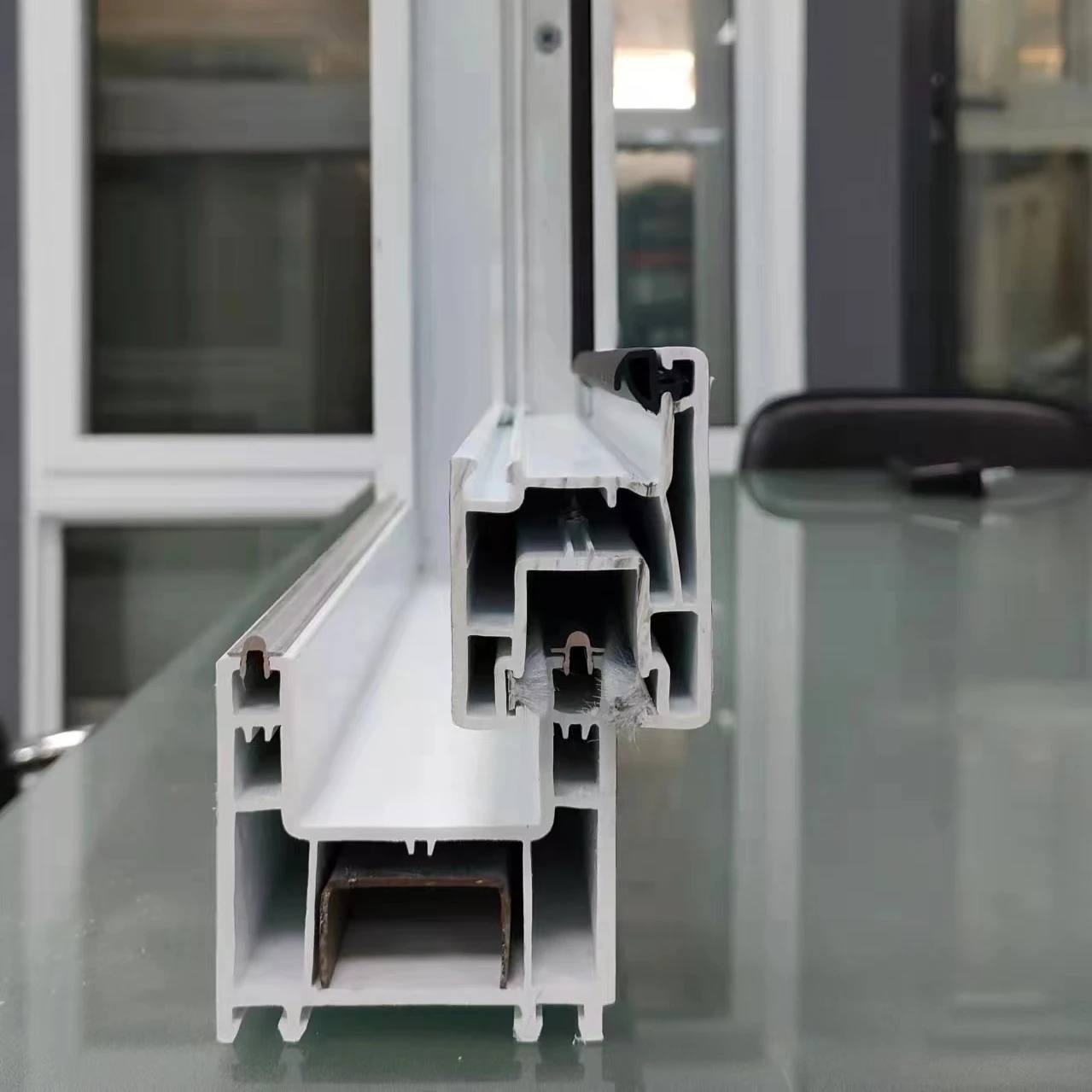 Modern house UPVC vertical Sliding Windows French style