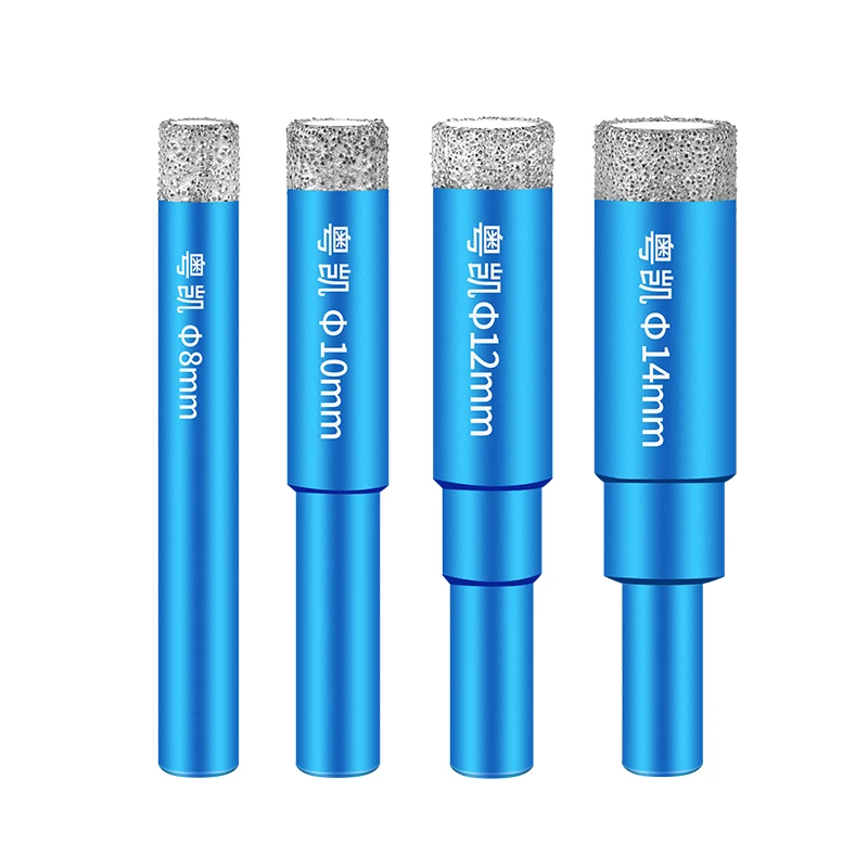 Blue diamond multi-function drilling bit tile marble glass perforator brazing dry bit