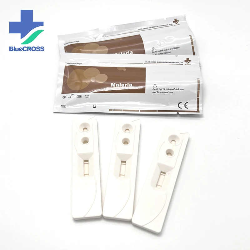 WHO and CE Approved Medical Disposable BlueCROSS Malaria Rapid Diagnostic Test Kit RDT Malaria PF PV Pan Strips and Cassettes