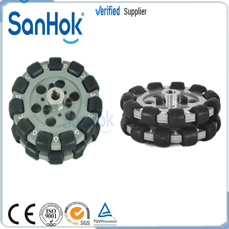 QL-13 Double Layer 30KG Load Capacity Rubber Aluminum 5 Inch Omni Wheel For Robot Wheel