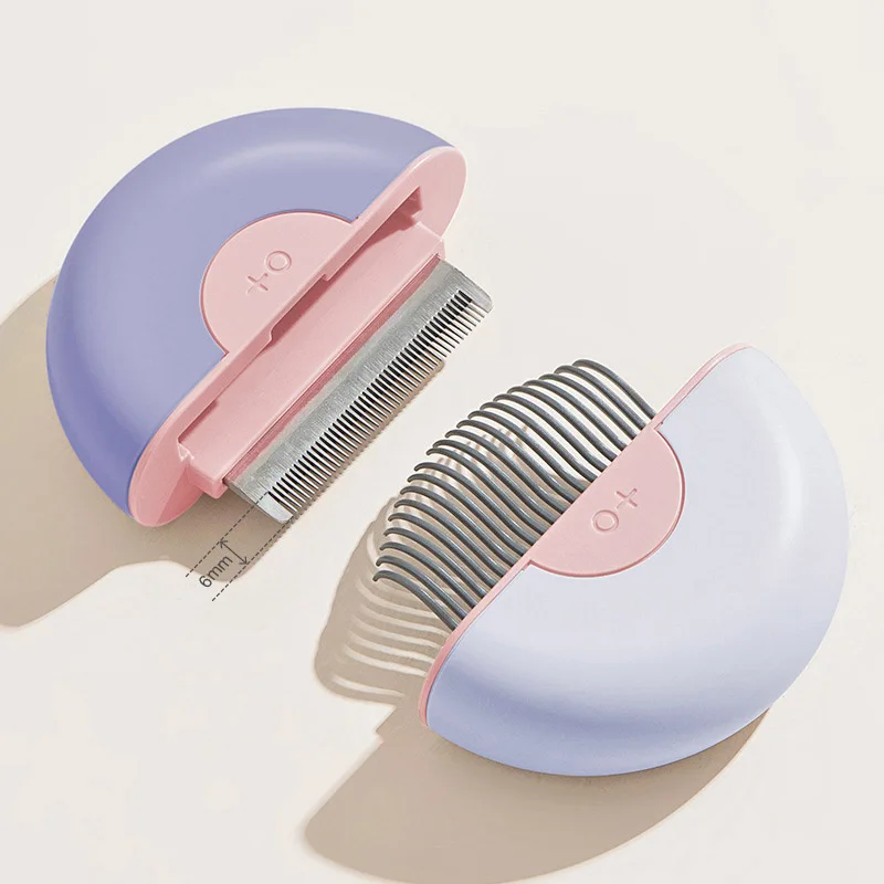 Hot-selling stainless steel cat comb hair removal products portable two-in-one pet cat comb